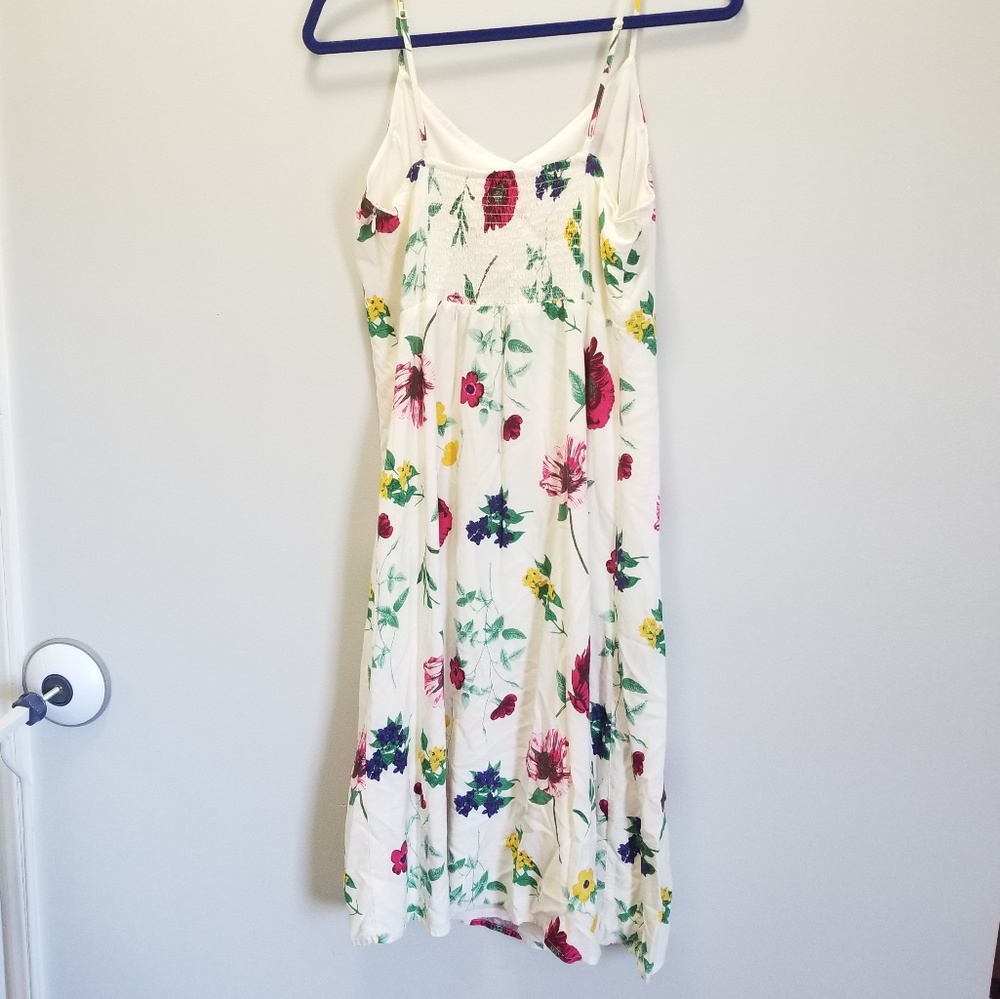 White Floral Midi Dress - Fully Lined - Picture 6 of 6